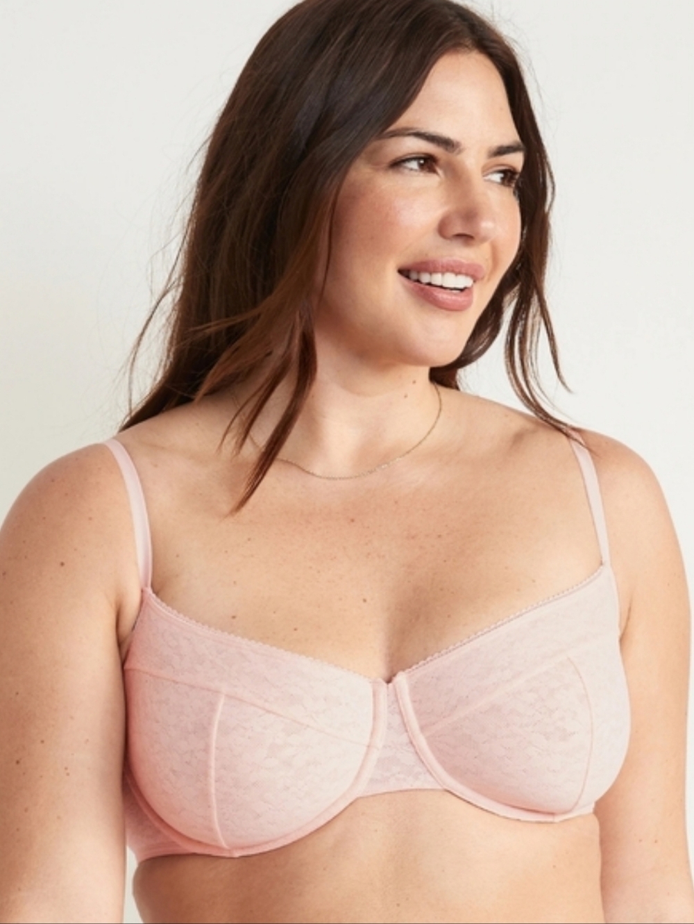 Lace Balconette Underwire Bra, Pink 40DD